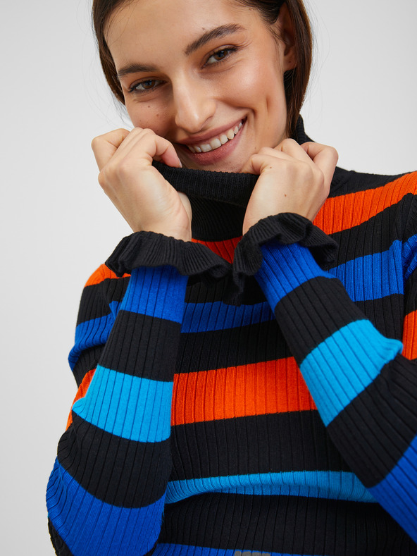 Orsay Narančasto-plavi ženski prugasti pulover ORSAY