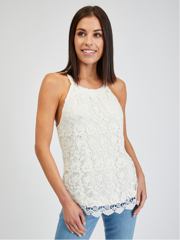 Orsay Bijela ženska čipkasta majica bez rukava ORSAY