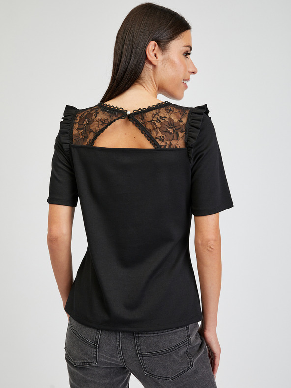 Orsay Crna ženska majica s prorezom na leđima ORSAY