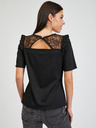 Orsay Crna ženska majica s prorezom na leđima ORSAY