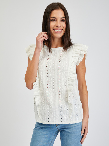 Orsay Bijela ženska majica s volanima ORSAY