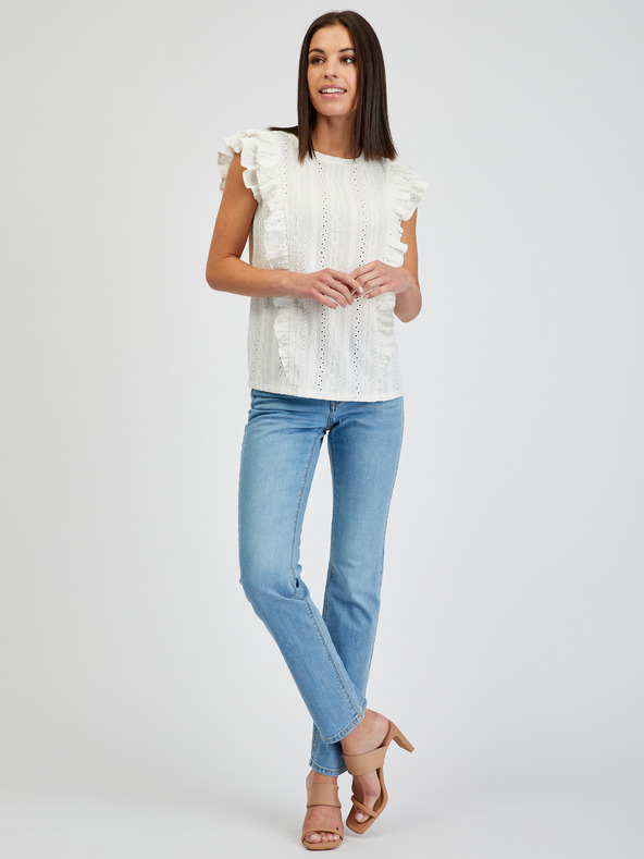 Orsay Bijela ženska majica s volanima ORSAY