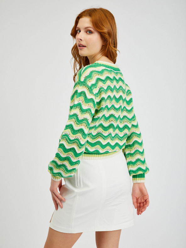 Orsay Žuto-zeleni ženski prugasti pulover ORSAY