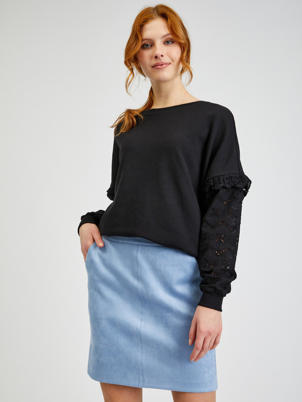 Orsay Svjetloplava ženska suknja od brušene kože ORSAY