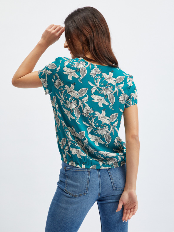 Orsay Petrolej plava ženska bluza cvjetnog uzorka ORSAY