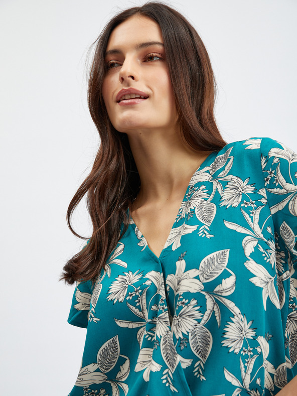 Orsay Petrolej plava ženska bluza cvjetnog uzorka ORSAY