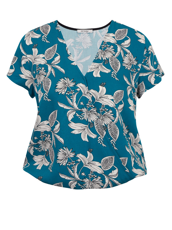 Orsay Petrolej plava ženska bluza cvjetnog uzorka ORSAY