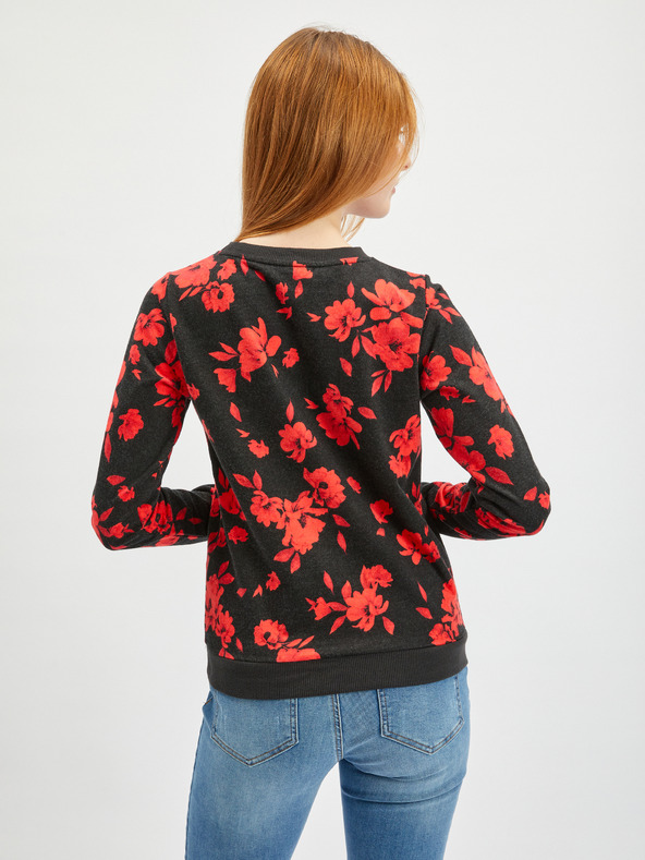 Orsay Crveno-crna ženska sportska majica cvjetnog uzorka ORSAY