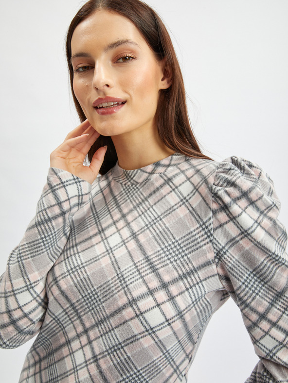 Orsay Ružičasto-sivi ženski karirani pulover ORSAY