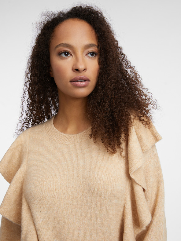 Orsay Bež ženski džemper s volanima ORSAY