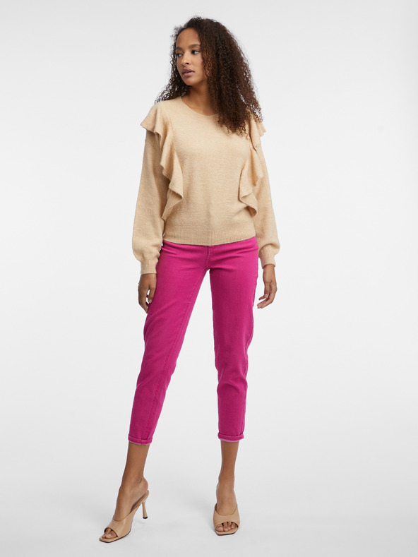 Orsay Bež ženski džemper s volanima ORSAY