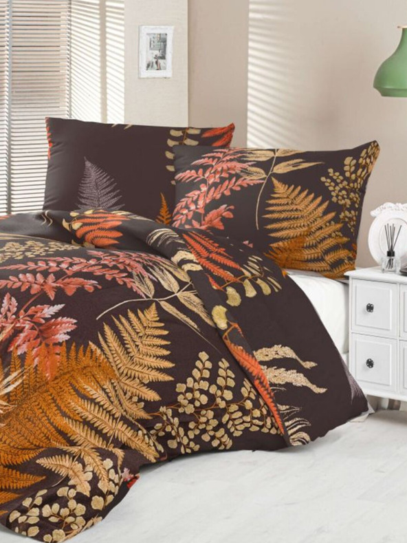 Kvalitex Satenasta francuska posteljina Luxury Collection 1+2, 220x200, 70x90cm Paprat smeđa Kvalitex