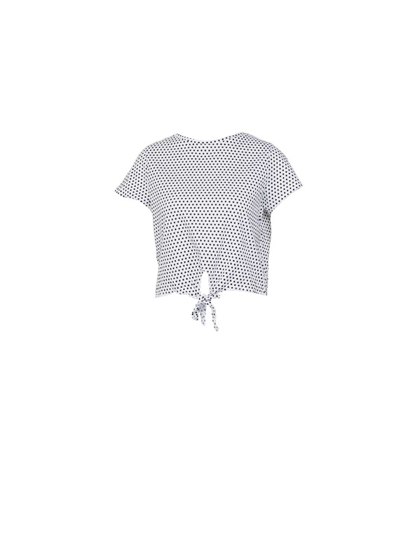 CAMAIEU Bijela uzorana majica s čvorom