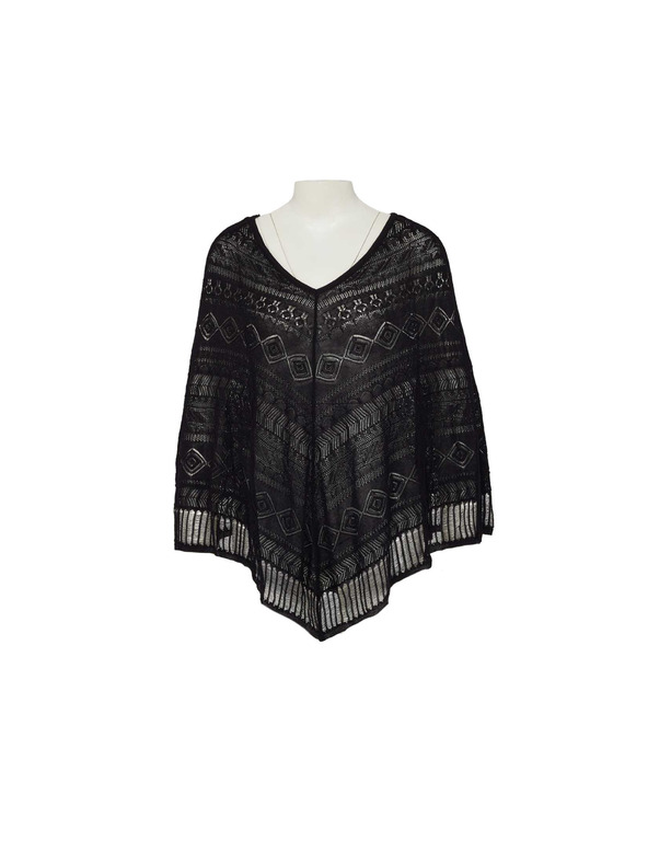 CAMAIEU Crni prozirni pončo CAMAIEU