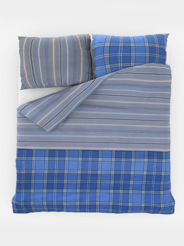 Kvalitex Francuska pamučna posteljina DELUX 220x200, 70x90cm CAMPUS plava