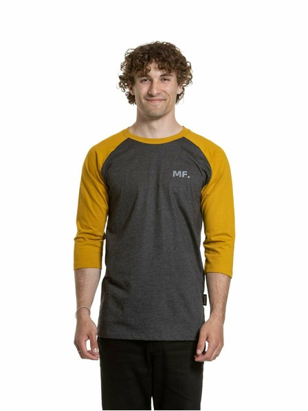 Meatfly Meatfly muška majica dugih rukava Kennedy Raglan Charcoal Heather / Mustard | Siva