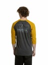 Meatfly Meatfly muška majica dugih rukava Kennedy Raglan Charcoal Heather / Mustard | Siva