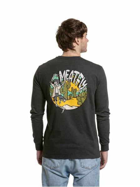 Meatfly Meatfly muška majica dugih rukava Julien Charcoal Heather Skeleton | Siva