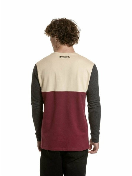 Meatfly Meatfly muška majica dugih rukava Harvey Sand / Dark Wine