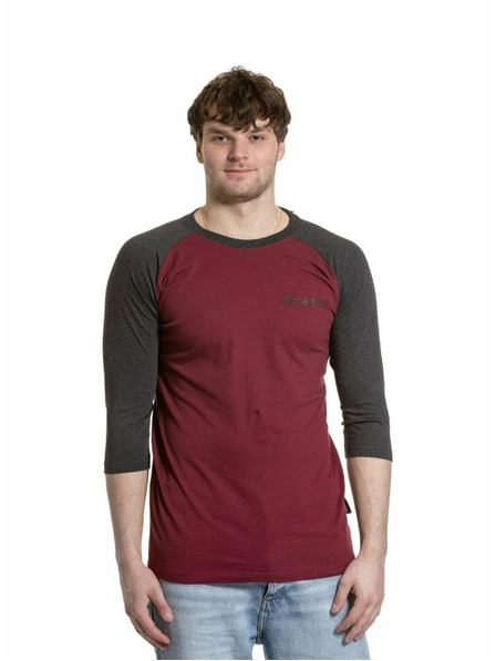Meatfly Meatfly muška majica dugih rukava Reagan Raglan Dark Wine / Charcoal Heather | Siva