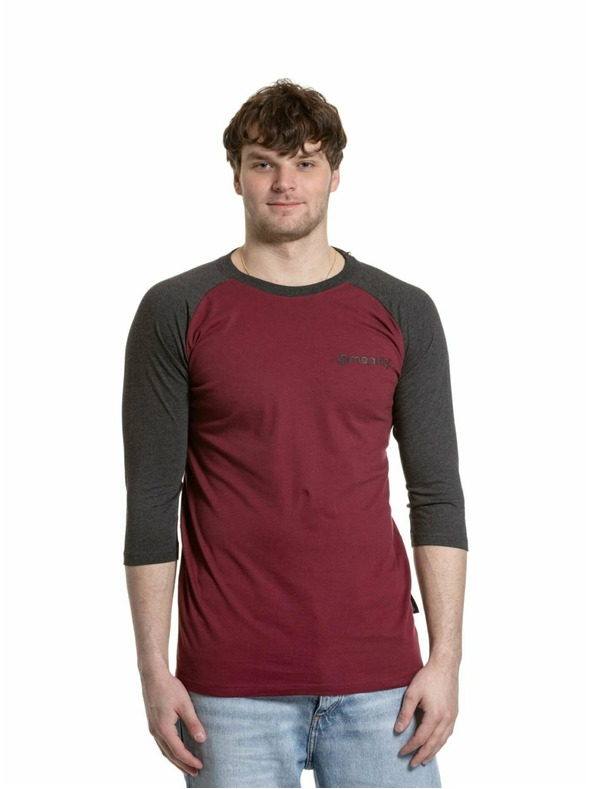 Meatfly Meatfly muška majica dugih rukava Reagan Raglan Dark Wine / Charcoal Heather | Siva