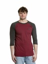 Meatfly Meatfly muška majica dugih rukava Reagan Raglan Dark Wine / Charcoal Heather | Siva