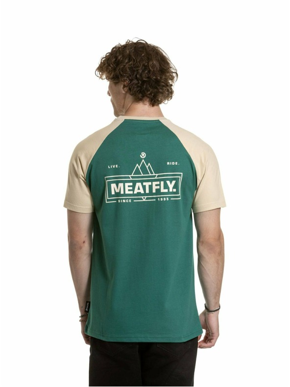 Meatfly Meatfly muška majica Ozzy Raglan Forest Green / Sand