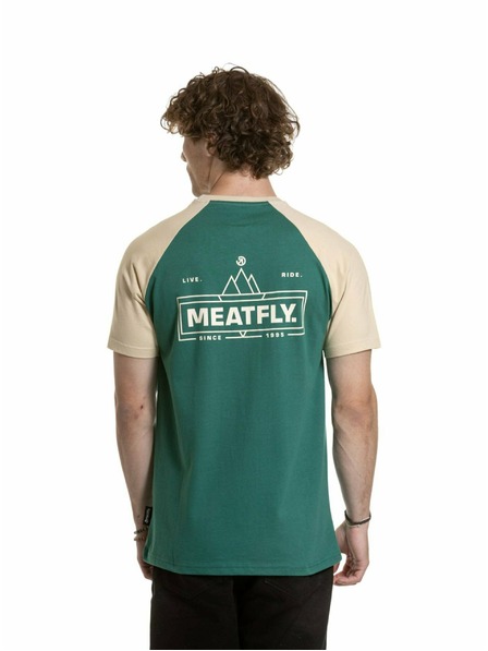 Meatfly Meatfly muška majica Ozzy Raglan Forest Green / Sand