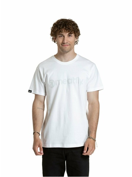 Meatfly Meatfly muška majica Striped Logo White | Bijela
