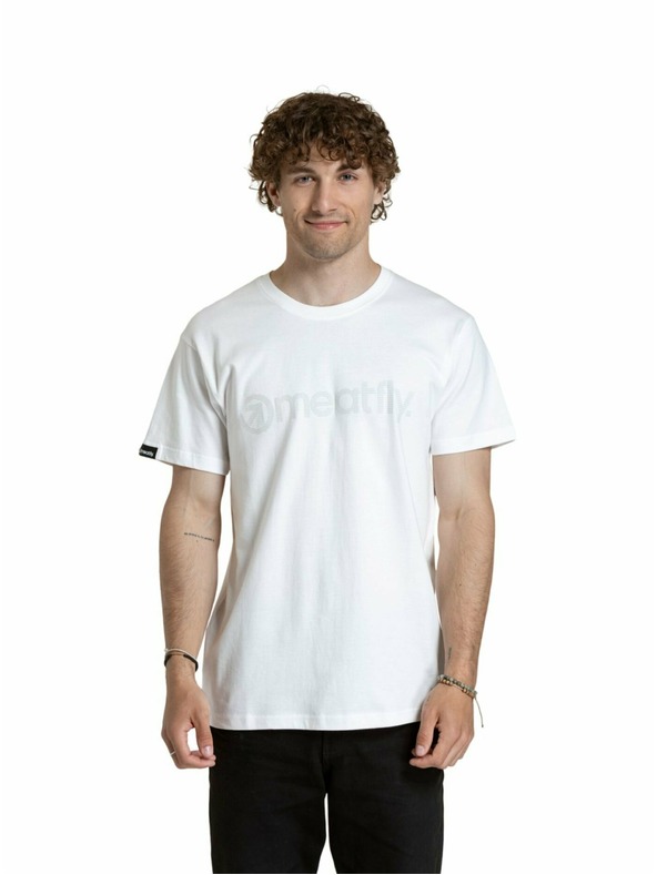 Meatfly Meatfly muška majica Striped Logo White | Bijela