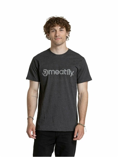 Meatfly Meatfly muška majica Striped Logo Mystic Grey | Siva
