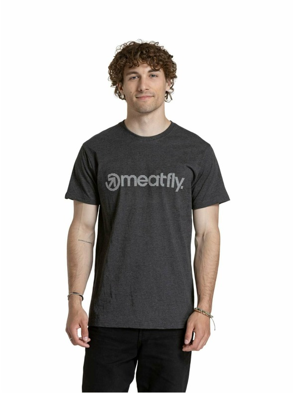 Meatfly Meatfly muška majica Striped Logo Mystic Grey | Siva