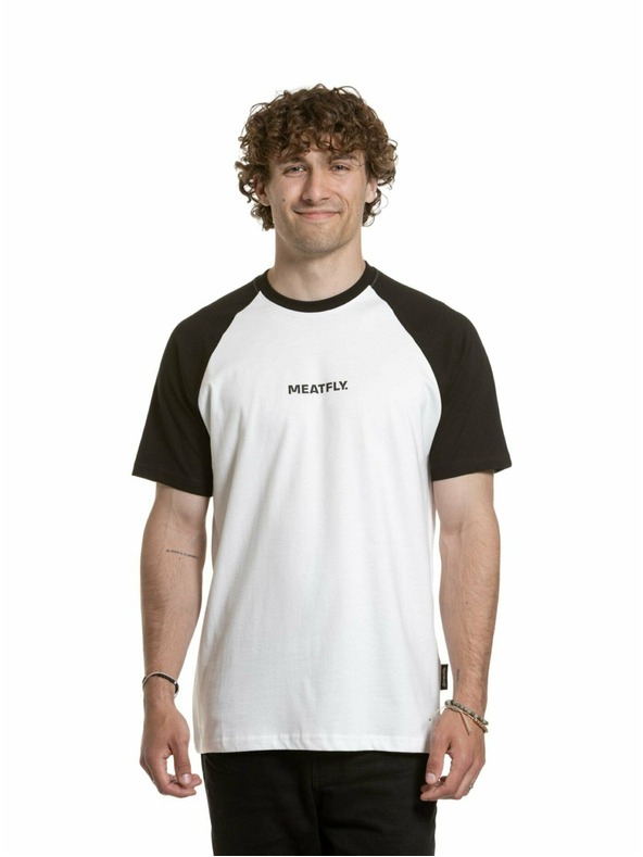 Meatfly Meatfly muška majica Ozzy Raglan White / Black