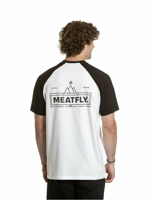 Meatfly Meatfly muška majica Ozzy Raglan White / Black