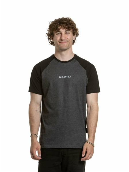 Meatfly Meatfly muška majica Ozzy Raglan Charcoal Heather / Black