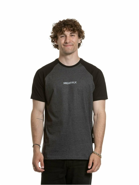 Meatfly Meatfly muška majica Ozzy Raglan Charcoal Heather / Black