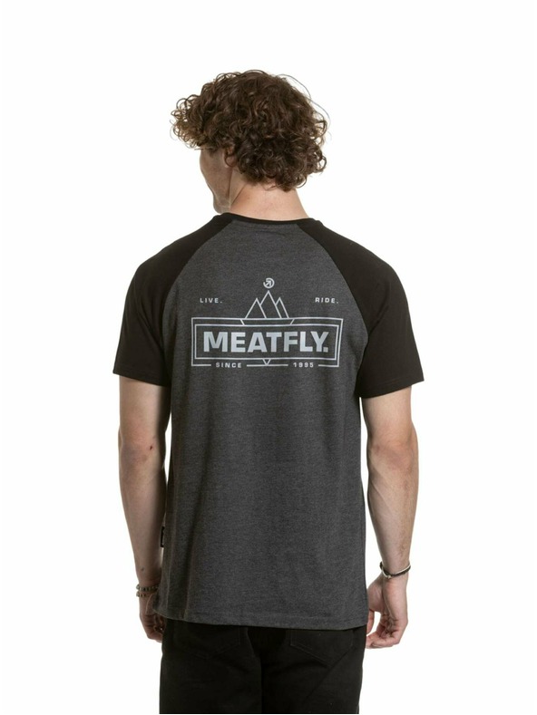 Meatfly Meatfly muška majica Ozzy Raglan Charcoal Heather / Black