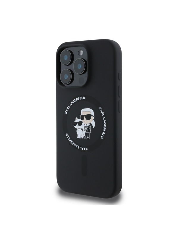Karl Lagerfeld Karl Lagerfeld Liquid Silicone Karl and Choupette MagSafe stražnji poklopac za iPhone 16 Pro crni