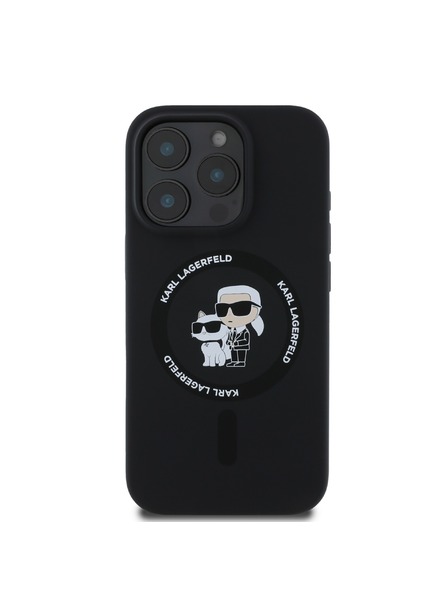 Karl Lagerfeld Karl Lagerfeld Liquid Silicone Karl and Choupette MagSafe stražnji poklopac za iPhone 16 Pro Max crni