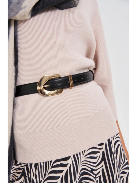 Moodo Crni pojas sa zlatnom kopčom Moodo