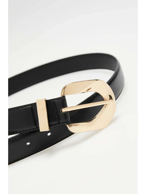 Moodo Crni pojas sa zlatnom kopčom Moodo