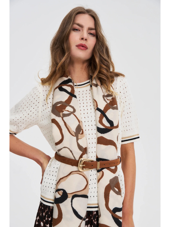 Moodo Smeđi ženski pojas sa zlatnim detaljima Moodo