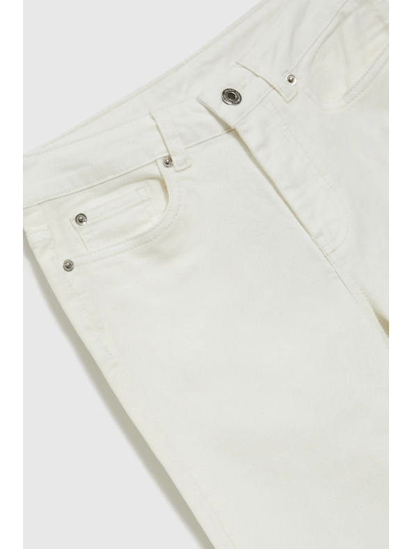 Moodo Krem ženske zvonaste traperice