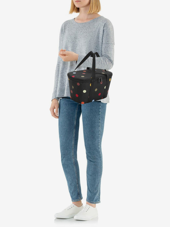 Reisenthel Crna hlađena točkasta nakupna torba Reisenthel Coolerbag XS