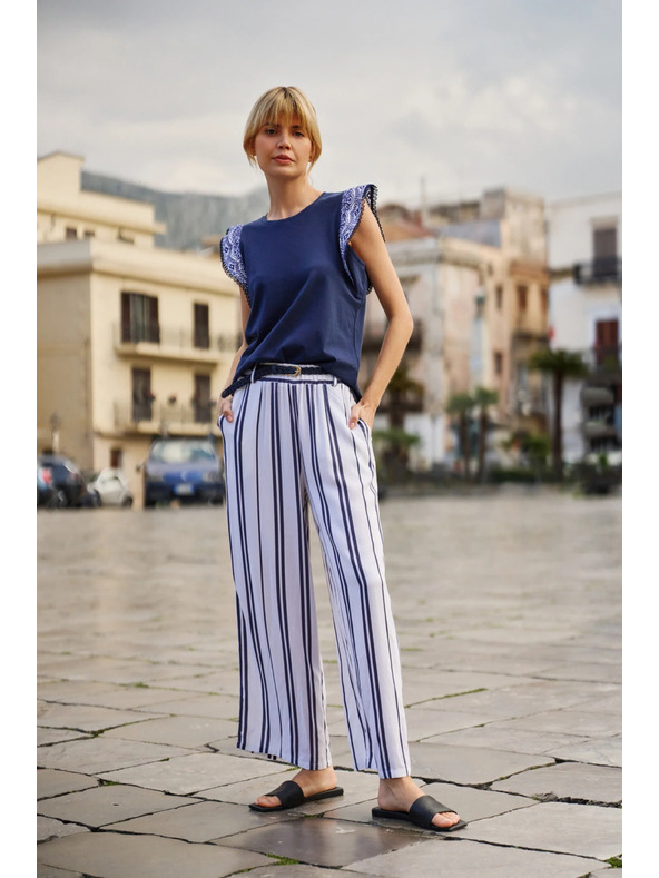 Moodo Ženske prugaste hlače Moodo