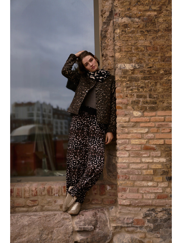 Moodo Ženske leopard hlače Moodo - smeđe