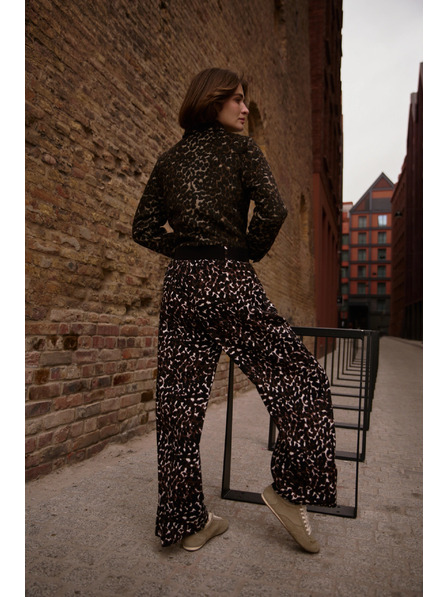 Moodo Ženske leopard hlače Moodo - smeđe