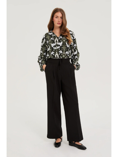 Moodo Crne široke hlače Moodo