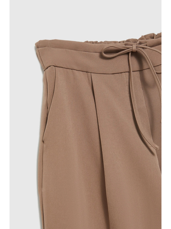 Moodo Svijetlosmeđe široke hlače Moodo