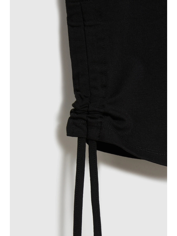 Moodo Crne ženske 3/4 tajice s vezicama